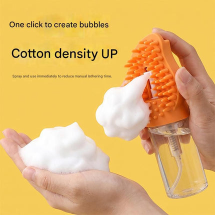 Orange Pet Shampoo Brush Silicone Foaming Massage Comb Dog Cat Bathing Grooming Tool