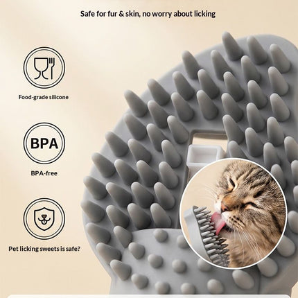 Orange Pet Shampoo Brush Silicone Foaming Massage Comb Dog Cat Bathing Grooming Tool