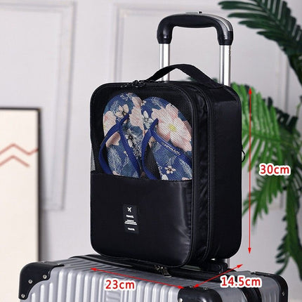 Black Travel Shoe Bag Portable Luggage Organizer Waterproof Dustproof Shoe Pouch