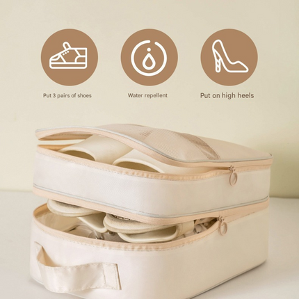 Black Travel Shoe Bag Portable Luggage Organizer Waterproof Dustproof Shoe Pouch