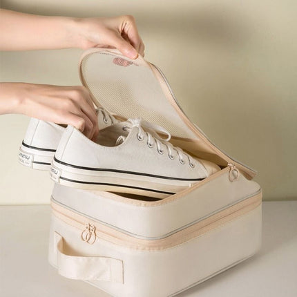 Light blue Travel Shoe Bag Portable Luggage Organizer Waterproof Dustproof Shoe Pouch