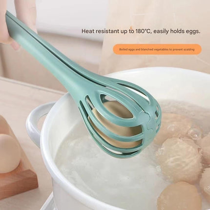 Blue  2-Piece 3-in-1 Multi-Functional Egg Whisk & Food Tongs Set