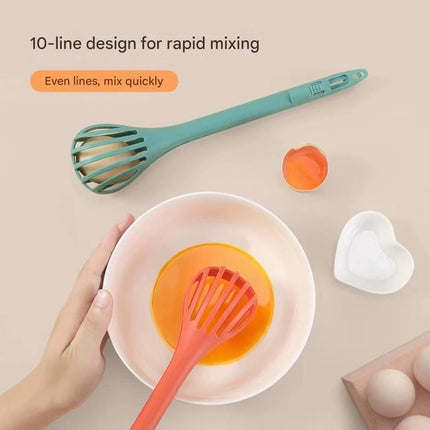 Blue  2-Piece 3-in-1 Multi-Functional Egg Whisk & Food Tongs Set