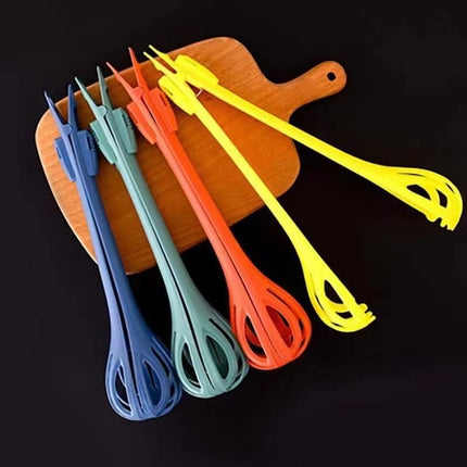Blue  2-Piece 3-in-1 Multi-Functional Egg Whisk & Food Tongs Set