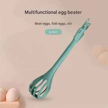 Green  2-Piece 3-in-1 Multi-Functional Egg Whisk & Food Tongs Set