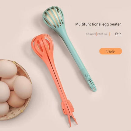 Green  2-Piece 3-in-1 Multi-Functional Egg Whisk & Food Tongs Set