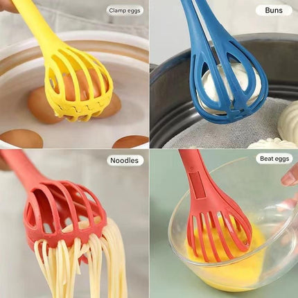 Green  2-Piece 3-in-1 Multi-Functional Egg Whisk & Food Tongs Set