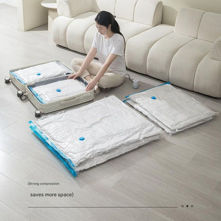 Vacuum Compression Storage Bags 6 Piece Set with Hand Pump for Clothes Bedding Travel