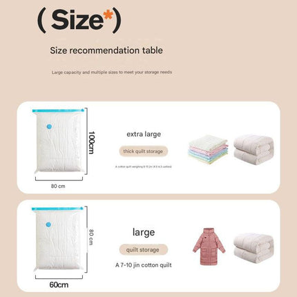Vacuum Compression Storage Bags 6 Piece Set with Hand Pump for Clothes Bedding Travel