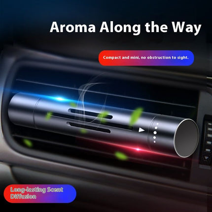 Silver Mini Car Air Vent Perfume Freshener with 6 Scent Refills Aluminum Alloy Aromatherapy