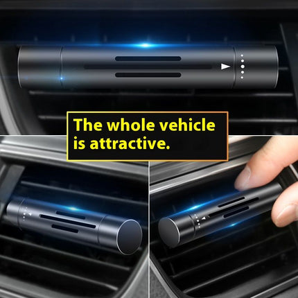 Silver Mini Car Air Vent Perfume Freshener with 6 Scent Refills Aluminum Alloy Aromatherapy