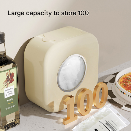 White Wall Mounted Plastic Wrap Dispenser Storage Box with 200 Preservation Films