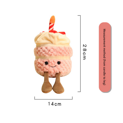 Khaki Cute Birthday Cake Plush Toy Strawberry Layered Cake Pillow Birthday Gift