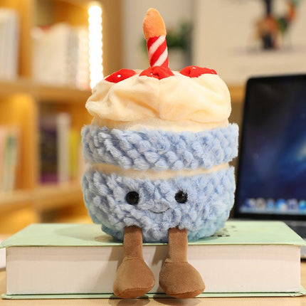 Blue Cute Birthday Cake Plush Toy Strawberry Layered Cake Pillow Birthday Gift