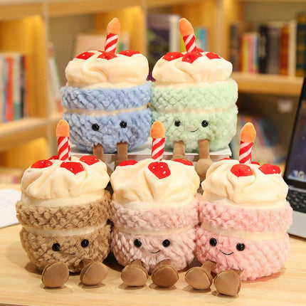 Blue Cute Birthday Cake Plush Toy Strawberry Layered Cake Pillow Birthday Gift