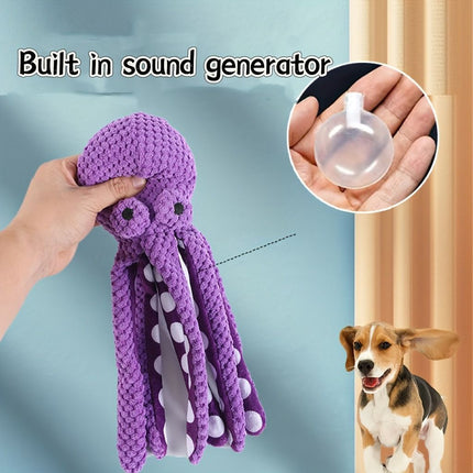 2-Pack Purple Plush Octopus Dog Toy with Squeaker - Interactive Chew Toy for Small, Medium & Large Dogs - Durable, Teeth-Cleaning & Boredom-Relief Pet Toy (35cm)