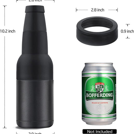 3-in-1 Beer Bottle Insulated Tumbler and Can Cooler with Bottle Opener – Double Wall Stainless Steel Soda Can Insulator & Holder for Car Outdoor Beverage Storage, 12oz Blue