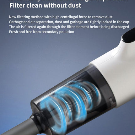 White Wireless Stick Vacuum and Stereoscopic Mop with 2 Filters, Swivel Brush Head and 106cm Handled Pole - One Click Operation, 19KPA Super Suction, 300ML Detachable Water Tank, 600ML Dust Cup for Floor Blind Spot and Wet Dry Dual Use