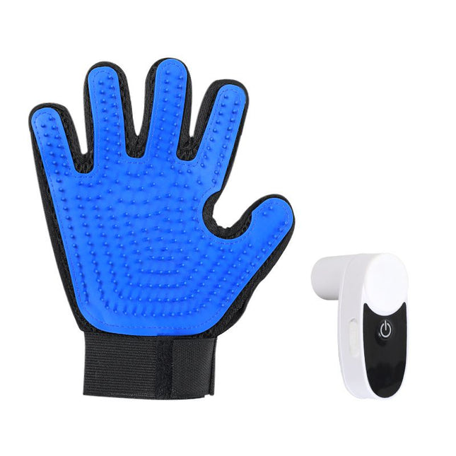 Black Blue Pet Grooming Spray Glove with White Detachable Typec V888-ELOSUNG52036