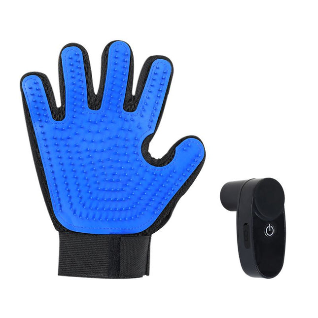 Black Blue Pet Grooming Spray Glove with Black Detachable Typec V888-ELOSUNG52038