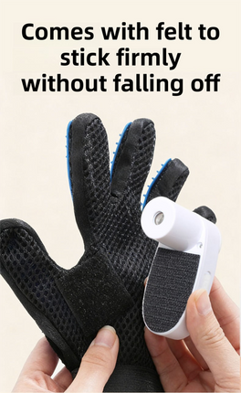 2PCS Black Blue Pet Grooming Spray Glove with White & Black Detachable Typec Mister - TPR Soft Deshedding & Massage Brush Glove for Cats and Dogs, Anti Static Spray to Reduce Flying Fur and Easy to Clean