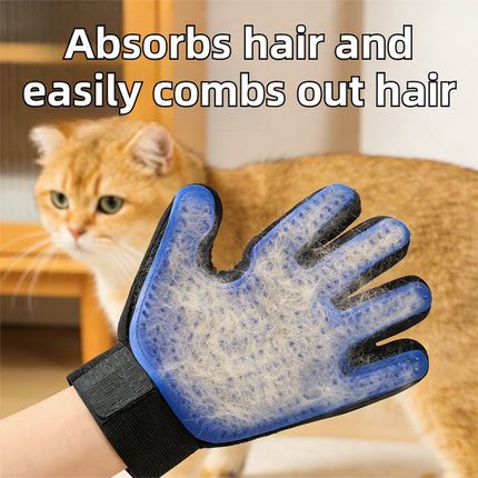 2PCS Black Blue Pet Grooming Spray Glove with Pink & Black Detachable Typec Mister - TPR Soft Deshedding & Massage Brush Glove for Cats and Dogs, Anti Static Spray to Reduce Flying Fur and Easy to Clean