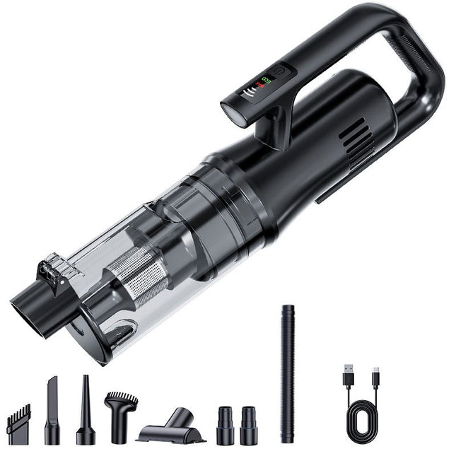 Black Cordless Handheld Vacuum Cleaner with 5 Brush Attachments & LED Light for Home V888-ELOSUNG52042