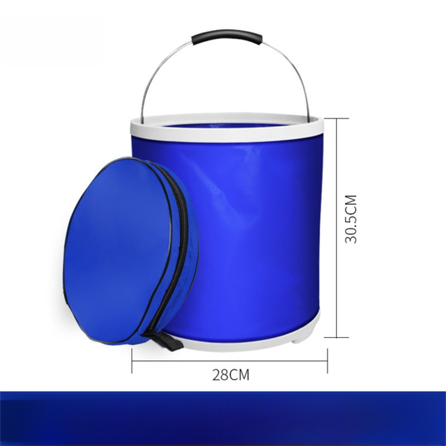 Blue Microfiber Car Cleaning Towel (35 x 75 CM) and 20L Foldable Self Standing Water – product detail