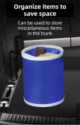Blue Microfiber Car Cleaning Towel (35 x 75 CM) and 20L Foldable Self Standing Water Bucket (Include Zipper Bag) Combo Set - Super Absorbent and Scratch Free for Car Detailing Drying and Home Cleaning