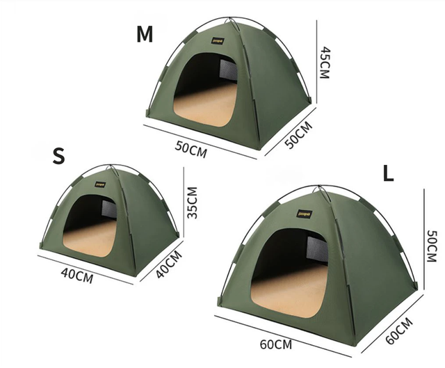 Green All-Weather Portable Pet Tent with Dual-Sided Cushion & Insect-Proof Mesh L Size 60 x – product detail
