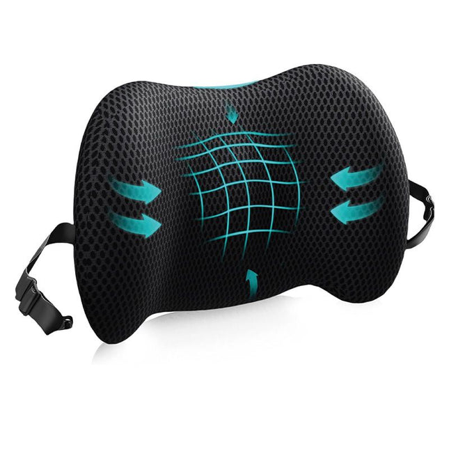 Black Ergonomic Memory Foam Lumbar Support Pillow and Back V888-ELOSUNG52073