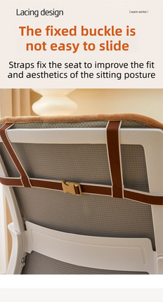 Brown Premium Quilted Plush Integrated Seat Cushion & Backrest – Thickened Lumbar Support Pad with Detachable Armrests, Secure Buckle and Washable Cover for Office Chair Long Sitting