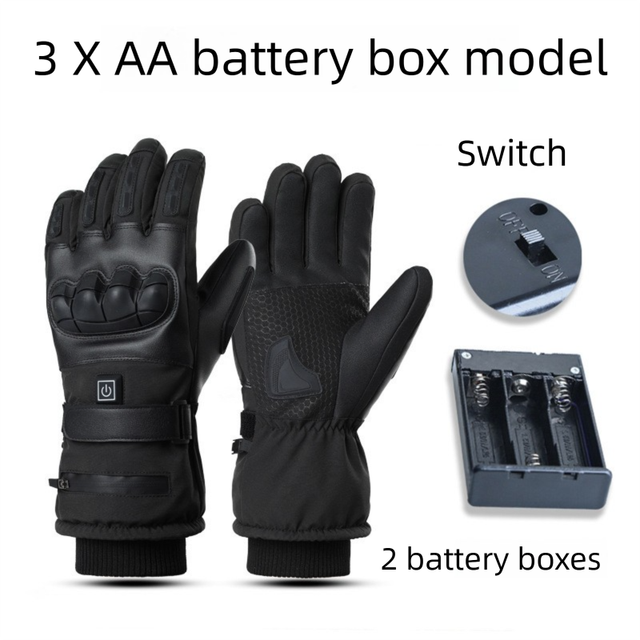 Winter 3 Level Intelligent Heated Gloves with Touchscreen Fingertip & Protective Shell (Battery