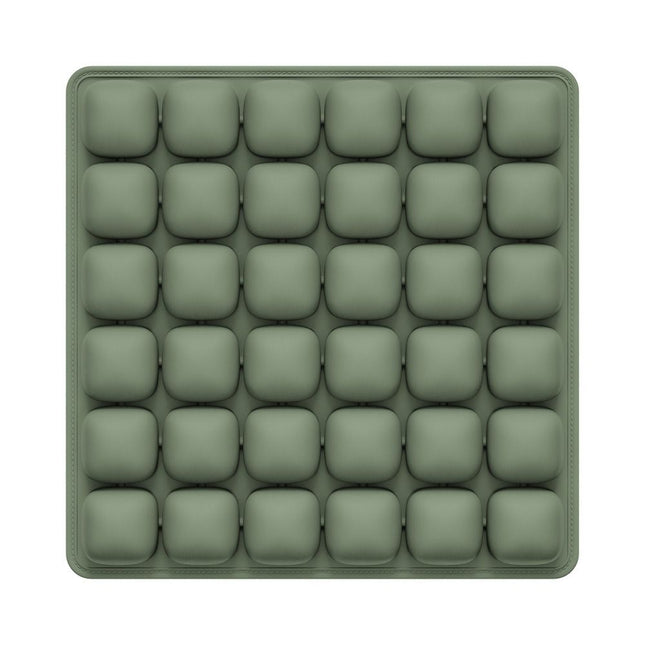 Dark Green Portable 3D Aircell Travel Inflatable Seat Cushion with Built-in Pump 36 Airbags