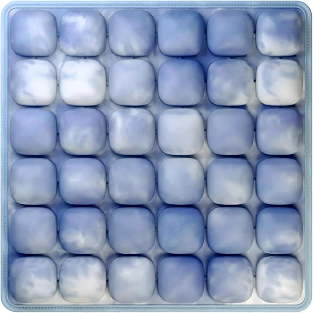 Tie-dye Blue and White Portable 3D Aircell Travel Inflatable Seat Cushion with Built-in Pump 36
