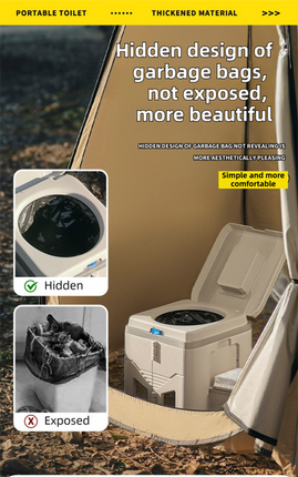 Portable Travel Toilet with Integrated Dual Storage Wings & Odor-Proof Lid – Ergonomic Reusable Foldable Commode with 12.7cm Folding Height for Car Travel & Outdoor Use (Black Green)