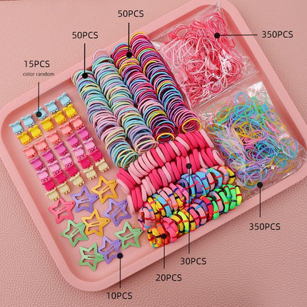 780-Piece Cute Hair Accessories Gift Set with Elastic Rubber Bands - Perfect Gift for Girls