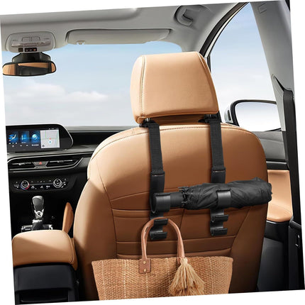 2PCS Multifunctional Car Seat Back Triple Hooks Organizer for Purses Umbrellas and Bags – Heavy Duty 15kg Easy Install Headrest Hangers for Car Interior Storage