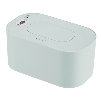 Green Portable USB Baby Wipe Warmer with LED Display and Top-Heating Moisture Protection – Intelligent Constant Temp Dispenser Case for Travel and Home
