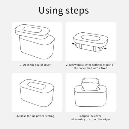 Green Portable USB Baby Wipe Warmer with LED Display and Top-Heating Moisture Protection – Intelligent Constant Temp Dispenser Case for Travel and Home