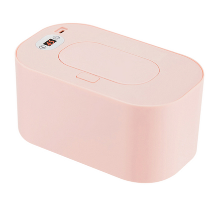 Pink Portable USB Baby Wipe Warmer with LED Display and Top-Heating Moisture Protection – Intelligent Constant Temp Dispenser Case for Travel and Home