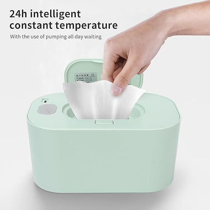 White Portable USB Baby Wipe Warmer with LED Display and Top-Heating Moisture Protection – Intelligent Constant Temp Dispenser Case for Travel and Home