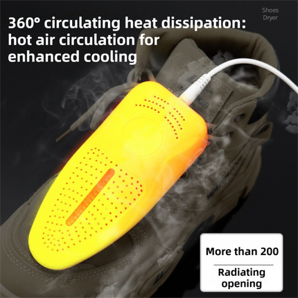 1 Pairs White Portable USB Shoe Dryer – Intelligent Constant Temp Boot Warmer Built-In Violet Light for Deodorising & 360° All-Round Cyclic Thermal Drying