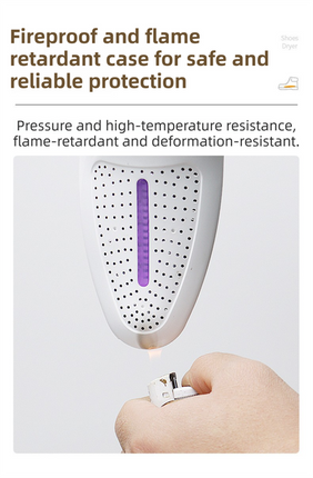 1 Pairs White Portable USB Shoe Dryer – Intelligent Constant Temp Boot Warmer Built-In Violet Light for Deodorising & 360° All-Round Cyclic Thermal Drying