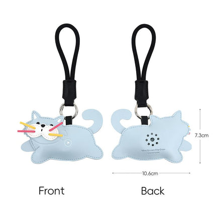 Blue Cat Squeeze Meow Sounding Keychain Pendant – Eco-Friendly Leather Cat and Dog Bag Charm for Stress Relief, Backpack Decor, and Gift Giving