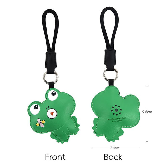 Green Frog Squeeze Meow Sounding Keychain Pendant – Eco-Friendly Leather Cat and Dog Bag Charm for Stress Relief, Backpack Decor and Gift Giving