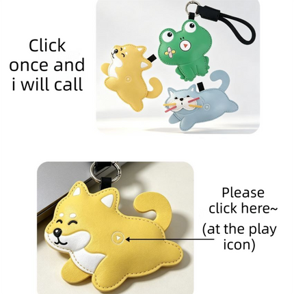 Green Frog Squeeze Meow Sounding Keychain Pendant – Eco-Friendly Leather Cat and Dog Bag Charm for Stress Relief, Backpack Decor and Gift Giving