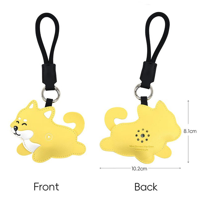 Shiba Inu Squeeze Meow Sounding Keychain Pendant – Eco-Friendly Leather Cat and Dog Bag Charm for Stress Relief, Backpack Decor and Gift Giving