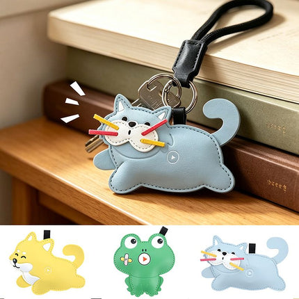 Shiba Inu Squeeze Meow Sounding Keychain Pendant – Eco-Friendly Leather Cat and Dog Bag Charm for Stress Relief, Backpack Decor and Gift Giving