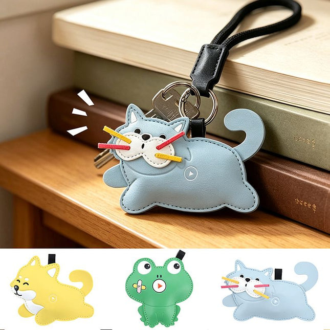 Shiba Inu Squeeze Meow Sounding Keychain Pendant – Eco-Friendly Leather Cat and Dog Bag Charm for Stress Relief, Backpack Decor and Gift Giving